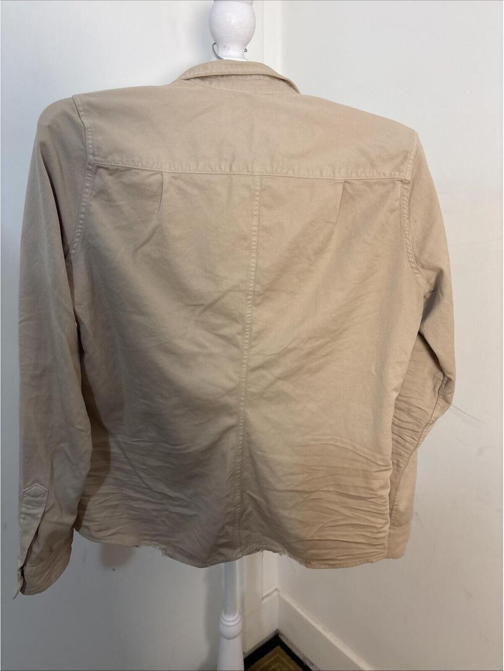 Frank & Eileen Barry Tan Distressed Button Down Long Sleeve Shirt Med - Picture 6 of 8